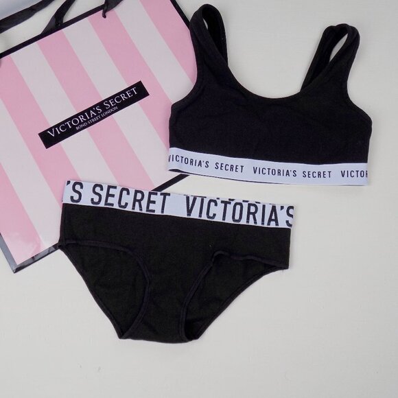nwt bundle set of 2 VS logo bra and panty - Picture 1 of 5